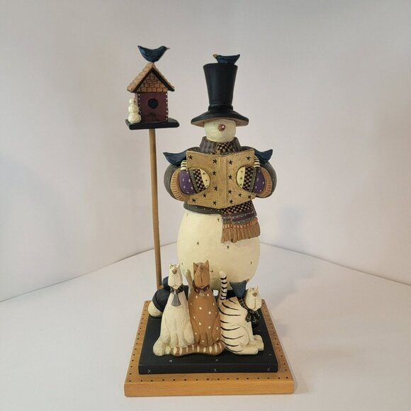 Williraye Studios WW2280 Snowman Serenade Snowman Caroling w/ Cats - Picture 1 of 7